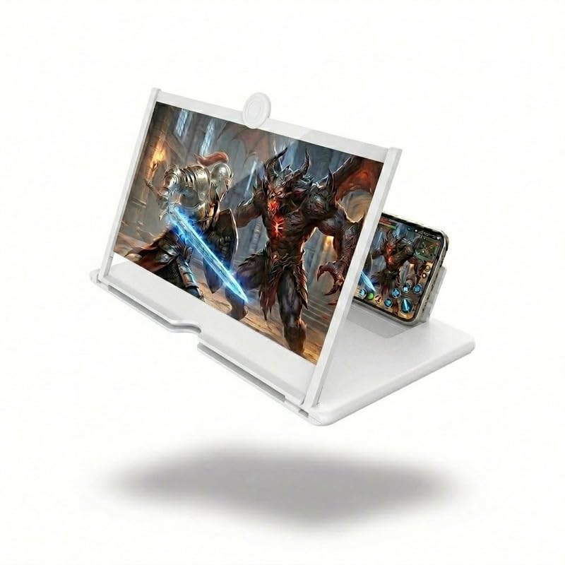 Drumstone {New Model 1 Year Warranty) Phone Screen Magnifier 12 Inch HD Lens, Portable Mobile Screen Enlarger with Foldable Stand for Movies & Gaming – 𝐖𝐇𝐈𝐓𝐄-picture-38