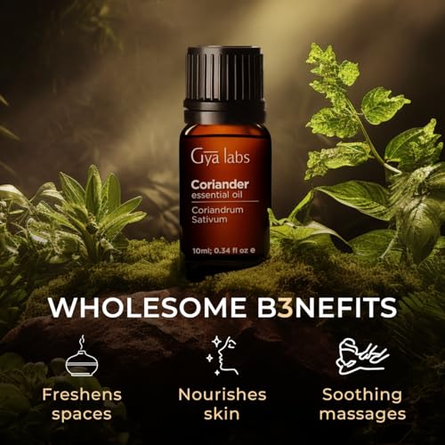 Image of 100% Pure Coriander Essential Oil - 0.34 Fl Oz - Coriander Oil for Hair, Skin, Diffuser, Aromatherapy & DIY Candle Making Scent