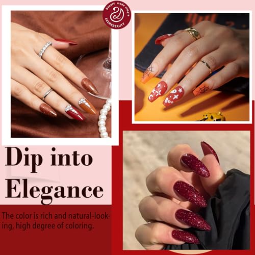 Azurebeauty AZ-0337 170Pcs Dip Powder Nail Kit Starter 36 Colors Pink Red Purple Spring Summer Dipping Powder thumb #1
