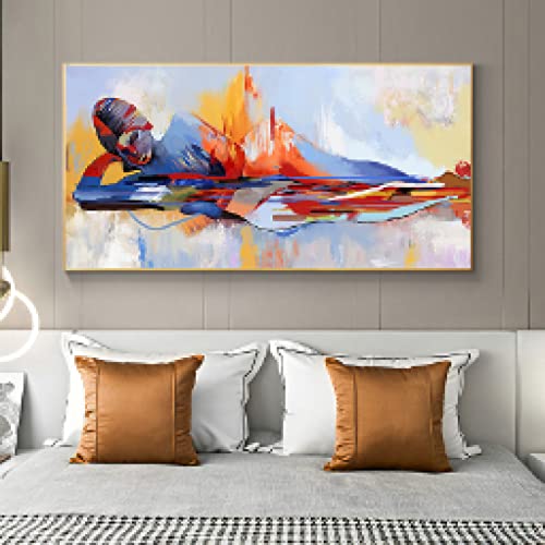 Bouddha Grande Taille Impression Toile Abstrait Salon Style Galerie