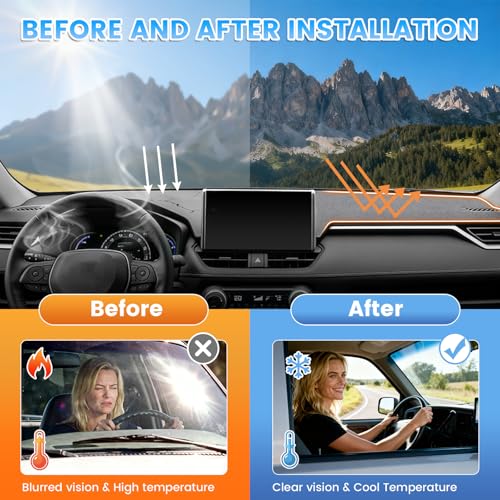 KUST Gray Dash Cover Compatible with Toyota RAV4 2019-2024 2025 Dashboard Cover Accessories for RAV4 Non-Slip Polyester Dashboard Mat Custom Fit Center Console Sunshield Protector No Glare by KUST - Used condition - Image 6