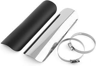 Qiilu Motorrad Hitzeschild, Universal Motorrad Auspuff Hitzeschild Muffler Staight Cover(Swarchz)