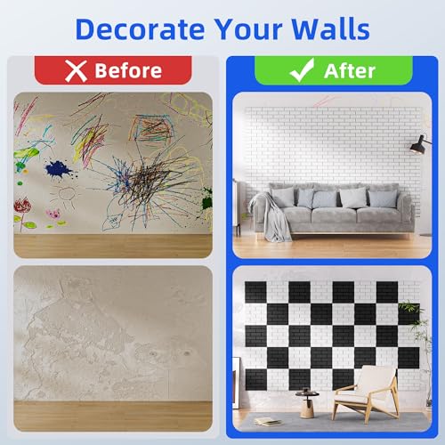 Image of 20 Pack Acoustic Panels with Self Adhesive, 12 inch X 12 inch X 0.4 inch High Density Sound Proof Foam Panels for Walls, Soundproof Wall Panels, Brick Sound Absorbing Panels for Home Studio Office Decor - White