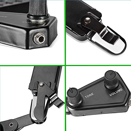 StyleZ 12 Soundhole Pickup with Amp Cable Clip On Tone Volume Control for Acoustic/Electric Guitar Transducer Microphone Wire Amplifier Speaker