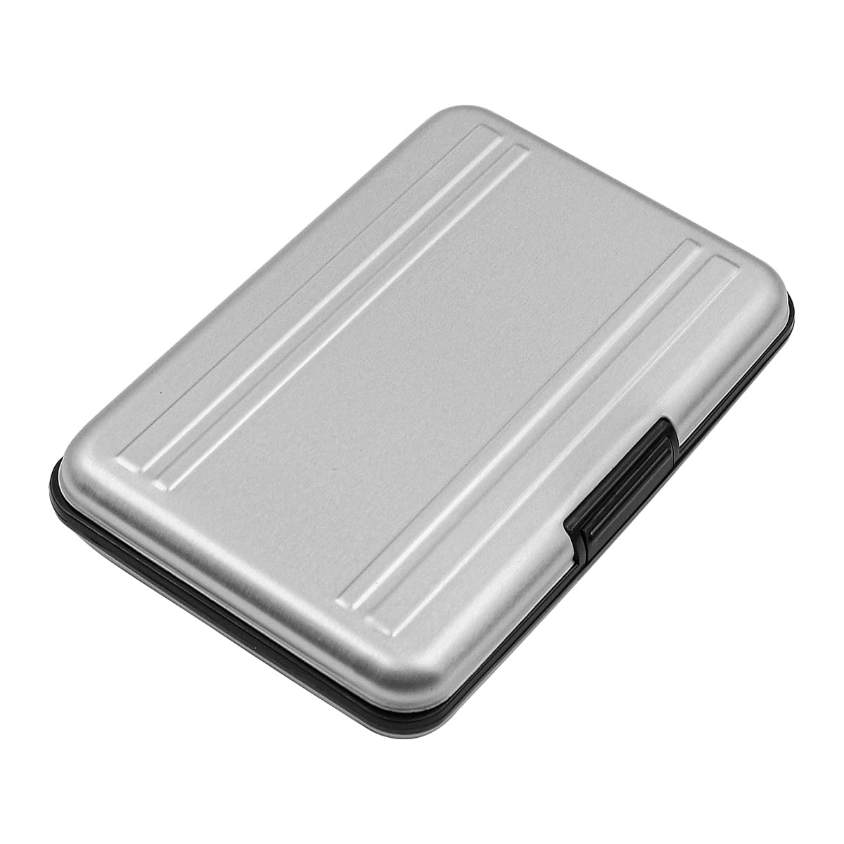 Memory Card Storage Box Aluminum Shock Resistant Carrying Box Memory Card Case Holder 16 Slots for SD SIM CF NANO TF Cards Silver