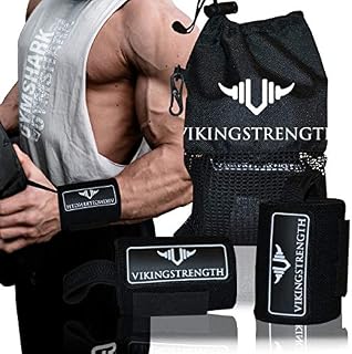 Vikingstrength Wrist Brace Support for Weight lifting, Crossfit, Bodybuilding and Fitness. Premium Quality Wrist Wraps for Pain relief and Recovery. Wrist Strap + V-Strength Workout App