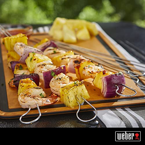 Weber Barbecuespiesen Set - Set Van 8 Kebabspiesen | Dubbele Spiesen Zorgen Ervoor Dat Het Eten Niet Gaat Draaien | 33… - Image 3