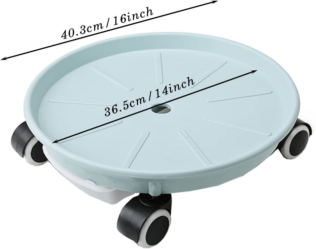 Caddies Plant Caddy With Wheels, Rolling Plant Stand Outdoor With Water Container, Round Flower Pot Mover Plant Pallet Caddy, Home Garden Rolling Planter Dolly ( Color : Light gray , Size : 16inch )