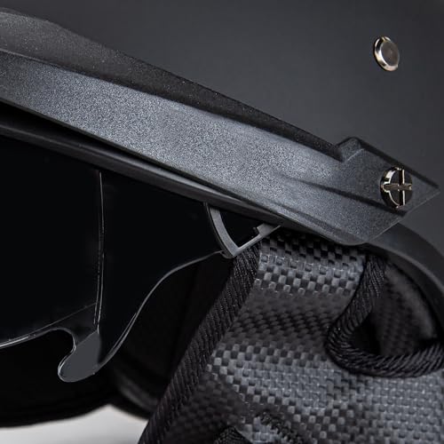 Cartman Motorcycle Open Face Helmet with Sun Visor Quick Release Buckle, Matte Black, DOT Approved - Image 5