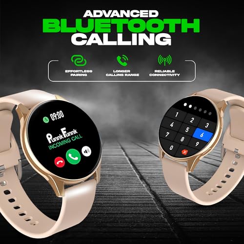 Image of PunnkFunnk EVO Vista Smartwatch, 1.3 inch HD Display Bluetooth Calling, Fitness & Sleep Tracker, 100+ Sports Modes, IP67 Waterproof Compatible with Android & iOS(Pink)