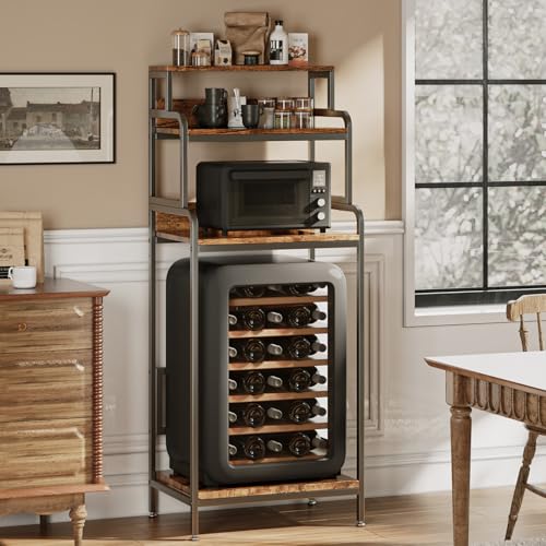 COCOLUCKY 4-Tier Mini Fridge Stand with Storage,Mini Fridge Cabinet with...