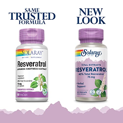 Image of SOLARAY Guaranteed Potency Resveratrol, Veg Cap (Btl-Plastic) 75mg | 60ct