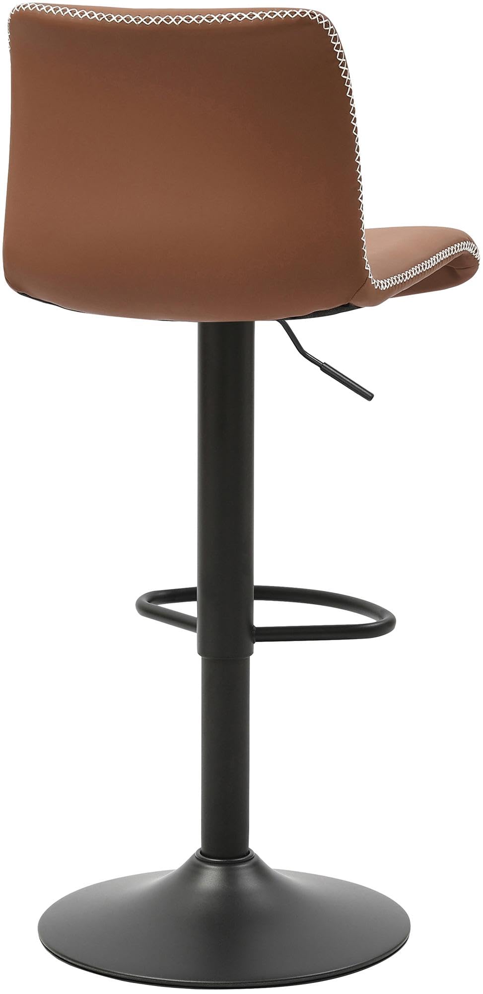 CLP Taburete de Bar Ajustable en Altura con Respaldo, Taburete Giratorio Henchy con Respaldo para Barra de Cocina, Color:marrón