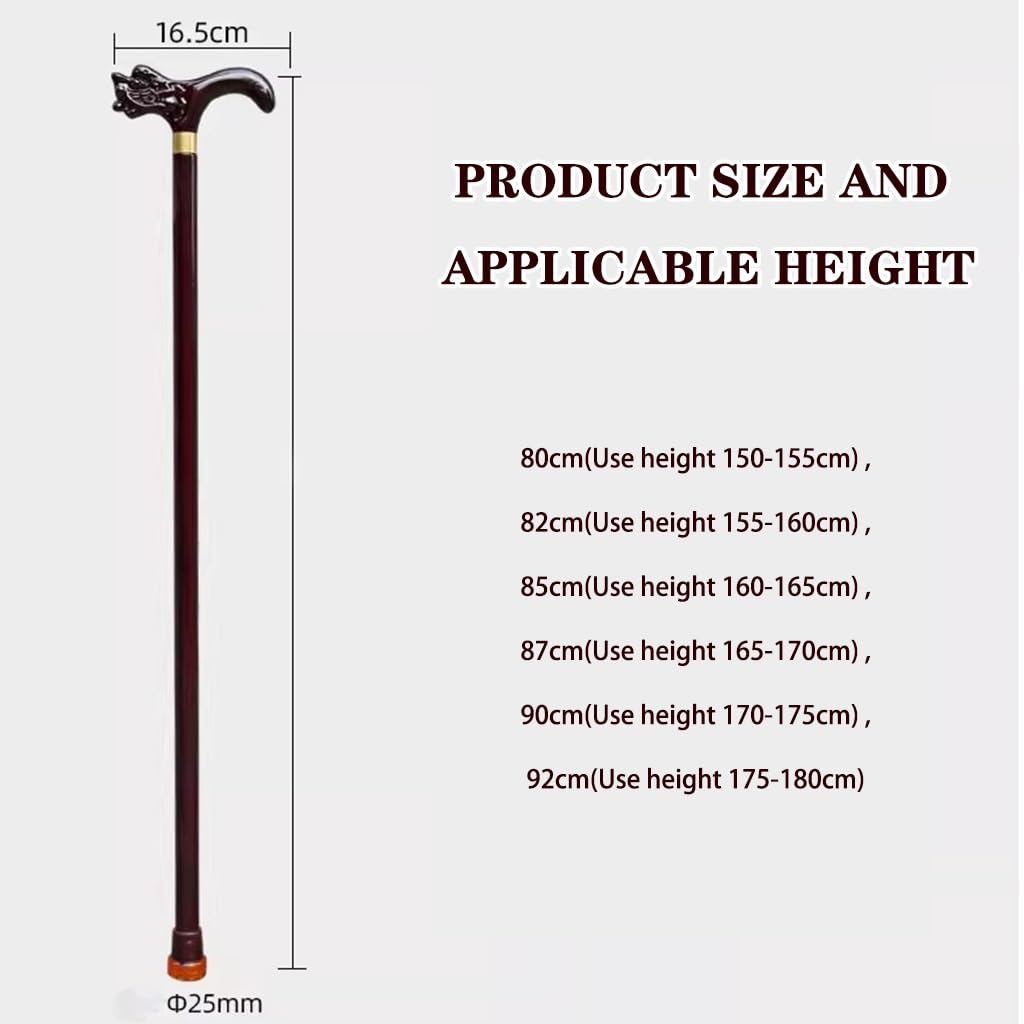 Laska, Ręcznie rzeźbiona drewniana laska do chodzenia dla mężczyzn i kobiet, lekka, o udźwigu(85Cm(Use Height 160 165Cm))