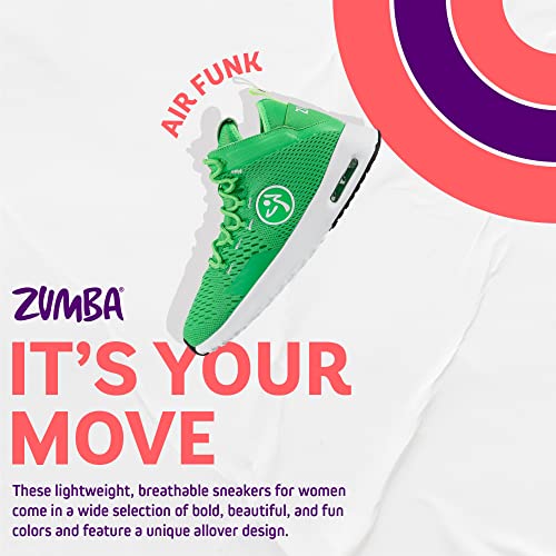 ZUMBA Women's Air Funk Sneakers, Nonslip Mid-Top Dance Sneakers, 12, Green2
