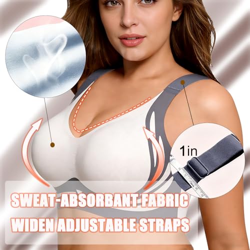 Image of Smoothing Bra Anti Sagging Wireless Push Up Bras for Women No Underwire Full Coverage Bra Comfy Bras for Women