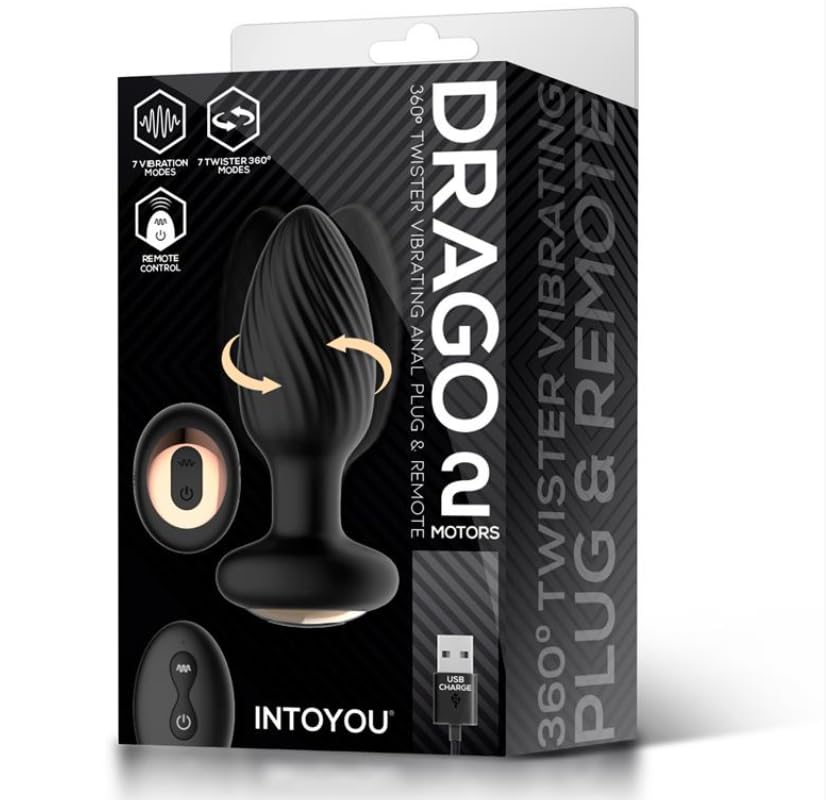 Drago Plug Anal Vibracin, Movimiento Twister 360 y Control Remoto