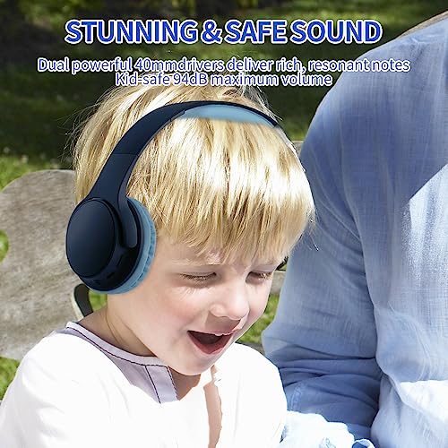 kids wireless Headphones, bluetooth teen headphones,over ear isolation headphone foldable with Built-in Mic for Cell Phones TV Tablet School network Boys Girls (e6 blue) 8 51u0iunpkhL