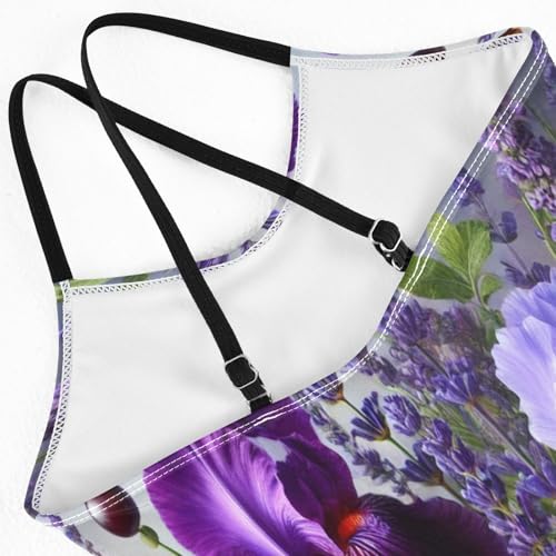 Purple Flowers Berries Swimsuit for Girls Bathing Suit Swimwear Swimsuits Summer Beach One Piece4