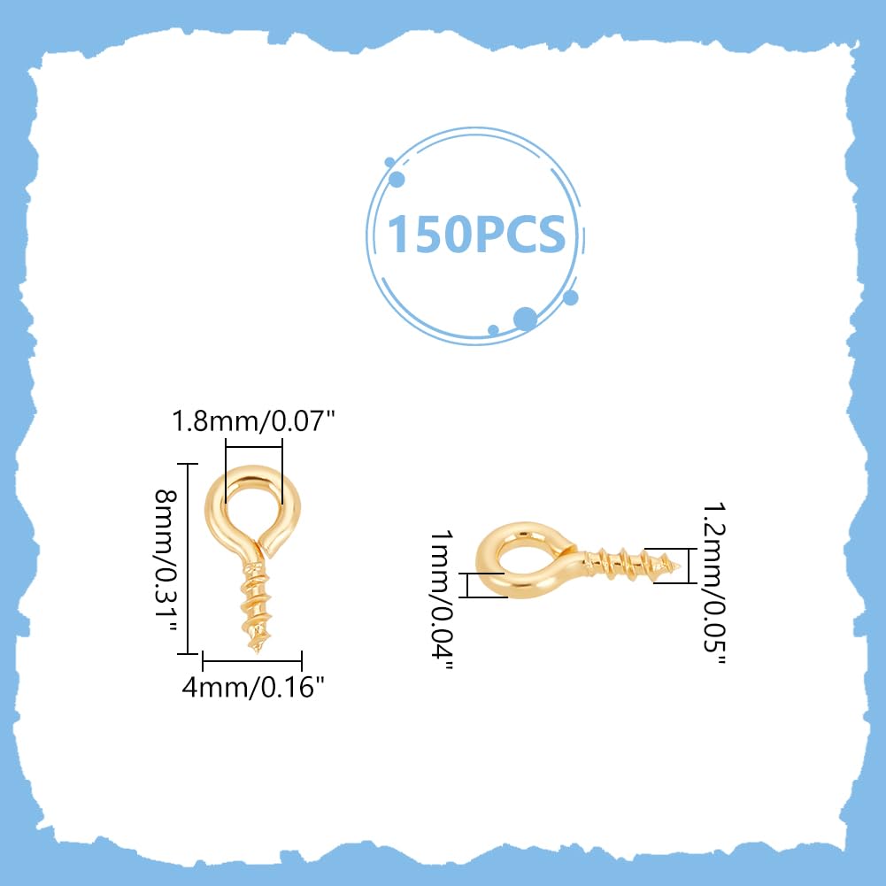 Viti Con Occhiello Placcate Oro 18K - 150 Pz Per Bigiotteria Fai Da Te - Foto 12