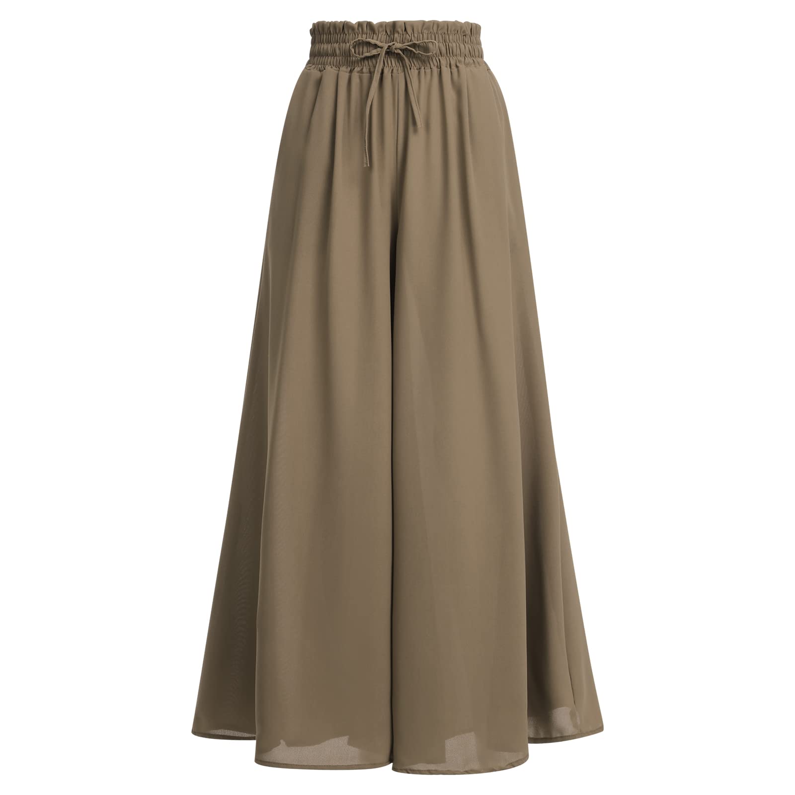 IWEMEK Women Casual Palazzo Long Pants Trousers High Waist Bowknot Wide Leg Pants Loose Fit Business Work Trousers