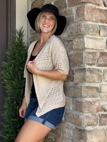 QegarTop Crochet Cardigan Sweaters for Women 2025 Trendy Summer Cover Ups Lightweight Soft Beach Kimonos Vacation Outfits2