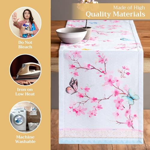 Maison-dHermine-Table-Runner-100-Cotton-Single-Layer-Easter-Table-Runners-72-inches-Long-Home-Kitchen-Dining-Party-Easter-Decorations-Spring-Summer-Blossoms-in-Spring-1450-x-72 Maison dHermine Table Runner 100 Cotton Single Layer Easter Table Runners 72 inches Long Home Kitchen Dining Party Easter Decorations Spring Summer Blossoms in Spring 1450 x 72