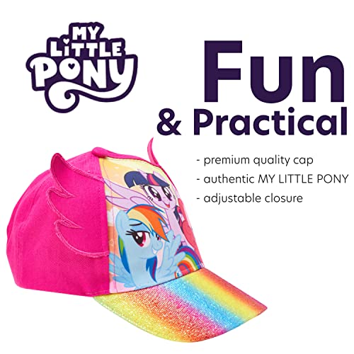 Hasbro Little Girls My Little Pony Cotton Baseball Cap, Rainbow Dash, Dimensional Ears, Age 2-7, Size Age 2-4, My Little Pink (US, Age, 2 Years, Baby Girls, Pink)3