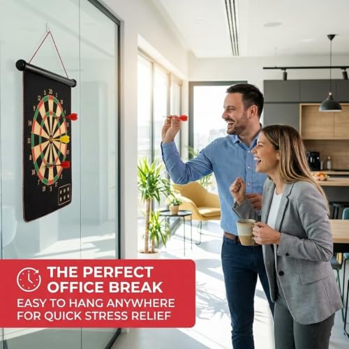 Image of Mashes Magnetic Dart Board Game for Kids & Family | Double Sided Indoor Dart Game with Safe Magnetic Darts | Hanging Target Board Toy for Boys & Girls [2 in 1]