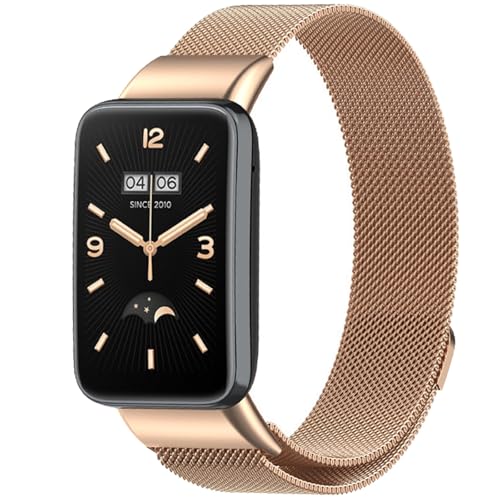 PKQTOP Magnetic Ersatzarmband für Xiaomi Smart Band 7 Pro Armband Uhrenarmband Einstellbar Metall Edelstahl Armbänder für Xiaomi Smart Band 7 Pro