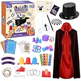 Magic Kit for Kids Magic Set- Magic Tricks Set for Kids Age 6 8 10 12, with Magician Costume Magic Wand for Pretend Play Magician Set, Easy to Follow Magic Toy Gifts for Girls and Boys Beginners