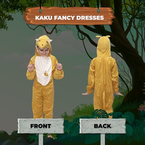 Image of Kaku Fancy Dresses Kangaroo International Animal Costume for Kids - Brown, 7-8 Years | Animal Fancy Dress for Boys & Girls