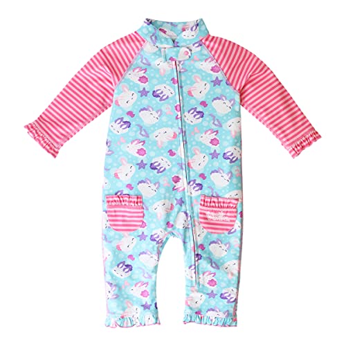 UV SKINZ Baby Girls’ Sun and Swimsuit with UPF 50+ Sun Protection – Full Body Swimsuit for Baby, Baby UV Protection Clothing