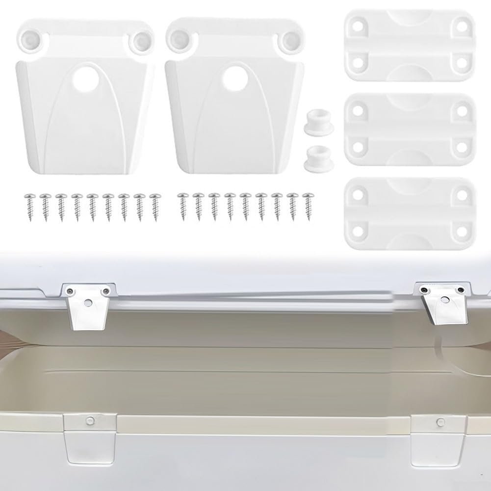 Kit di chiusure e cerniere di ricambio per refrigeratori Igloo da 50 165 litri, include viti in acciaio inossidabile per un fissaggio sicuro e una maggiore durata del raffreddamento