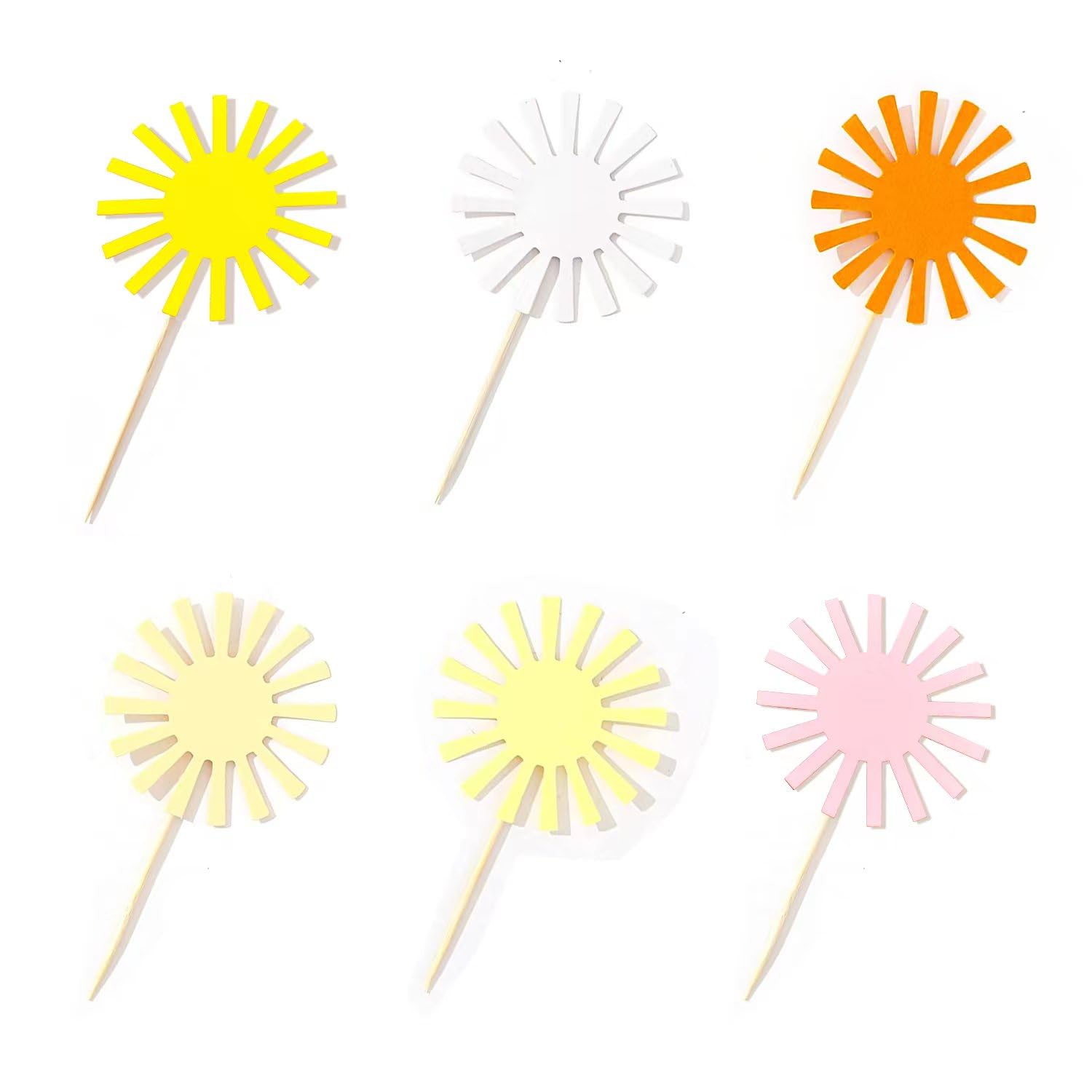 WORKKEEP Boho Little sun cupcake toppers First Birthday Decoration,Sunshine Cake Topper 1st Birthday 12 Pcs baby Shower Sunshine Cup Cake Decorations first trip around the sun birthday decorations