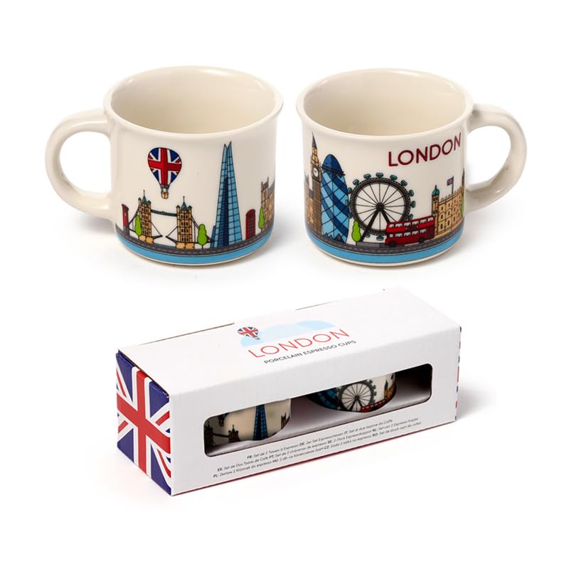 Puckator London Icons London Skyline Set of 2 Porcelain Espresso Cups