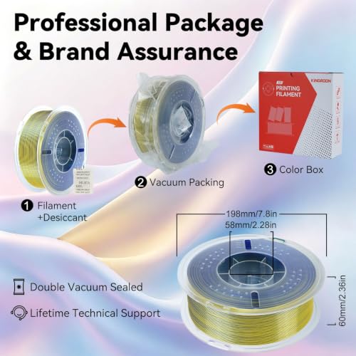 Image of Kingroon PLA 3D Printer Filament, Silk PLA Filament, (1kg Silk Yellow Blue Green)