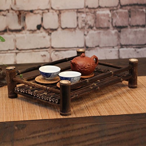 Mesa de chá de bambu clássica chinesa da Homozy – 25 x 13 x 6,5 cm