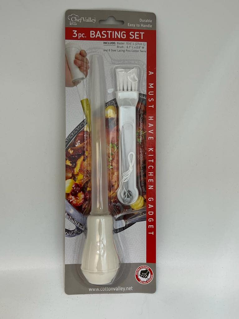 Nicole Fantini 3Pc's Basting Sets: Moisten Roast Turkey & All Meat| Baste & Glaze Sauces| Happy ThanksGiving, Enjoy Your Party:6 Sets