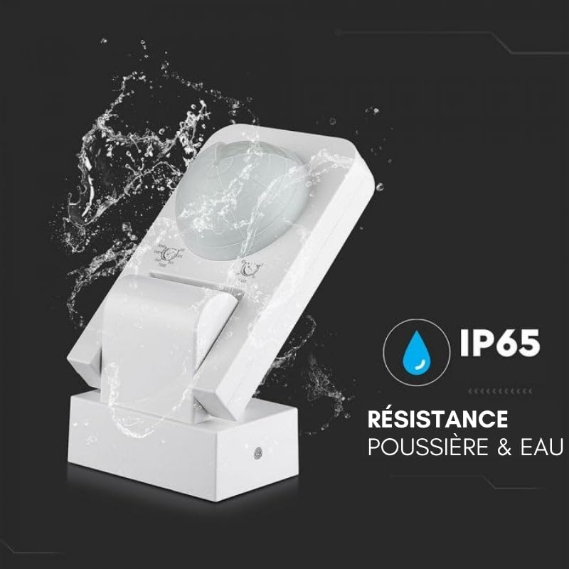 Détecteur de Mouvement Infrarouge Orientable IP65 Blanc - SILAMP