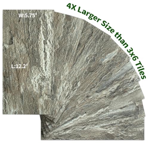 AULIGET 20-Piece Apache Brown Rock Peel and Stick Backsplash Wall Tiles, 6" x 12" PVC Faux Stone Stick on Tiles Backsplash Kitchen by AULIGET - Image 4