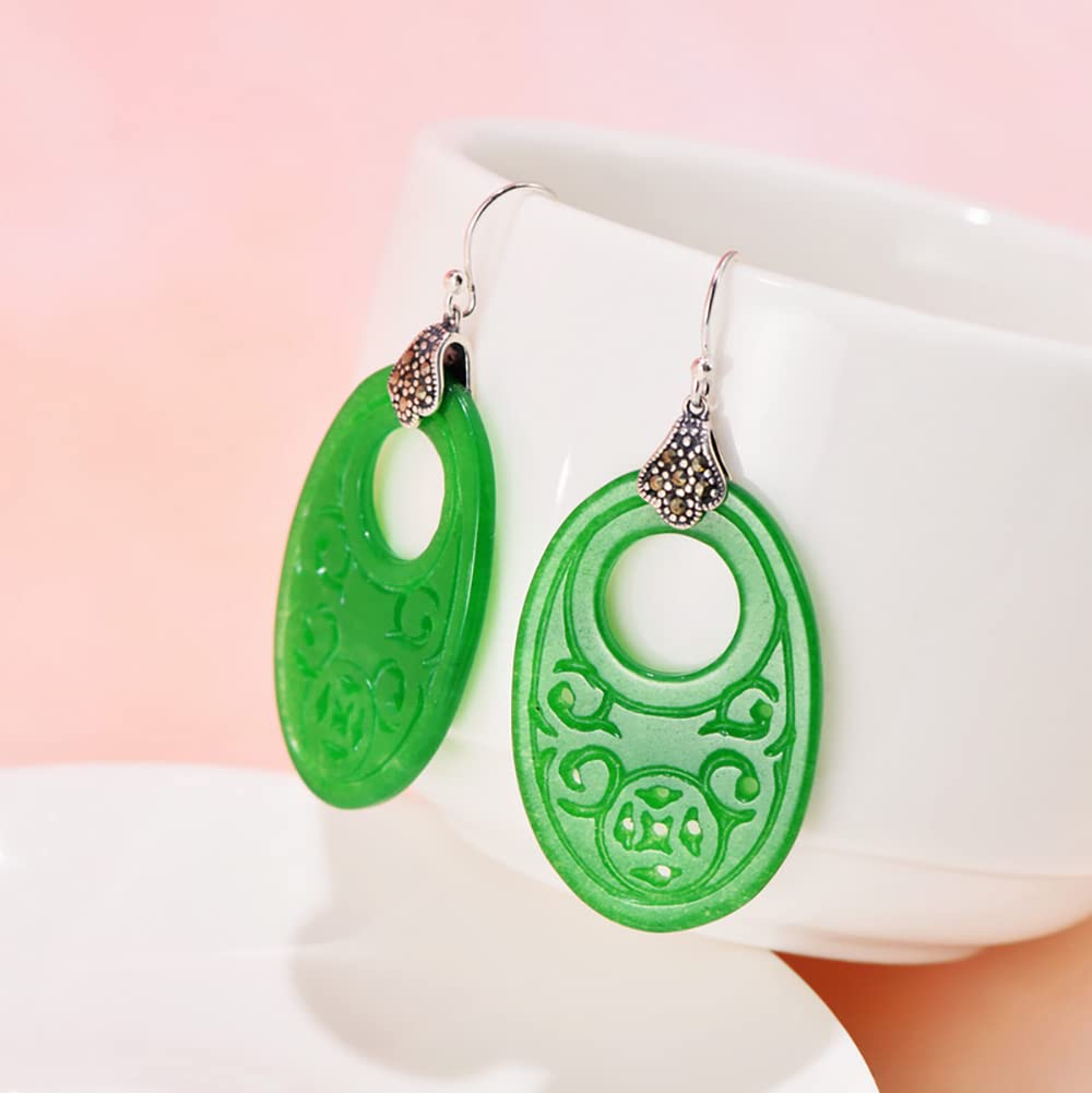 美品　モーシッシ　翡翠　ピアス　ハンドメイド　シルバー925 Amazon.co.jp: 女性用シルバースタッドピアス、合成翡翠翡翠