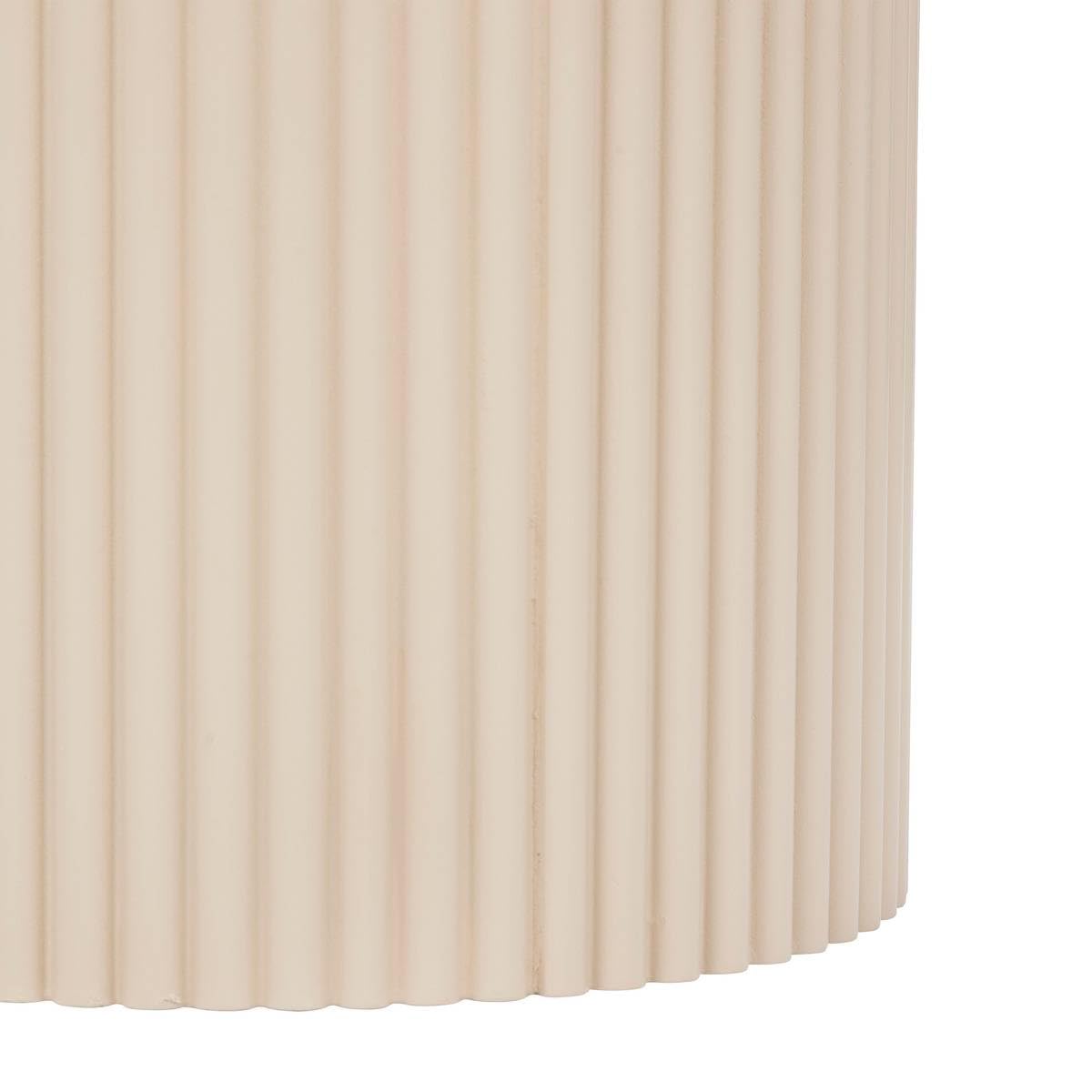 Atmosphera - Set de 2 Tables Gigognes Eino Beige, Rondes, D 40 cm, Design Cannelé - pour Salon, Chambre, Table d'Appoint