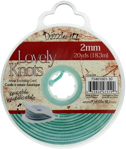 Lovely Knots/Knotting Cord 2mm 20yds on Reusable Bobbin Turquoise for Jewelry and Craft Making