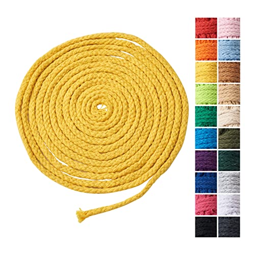 Beadthoven - Cuerda de macramé de 20 colores de 5 mm, cuerda de algodón trenzada redonda para colgar en la pared, macetas,...