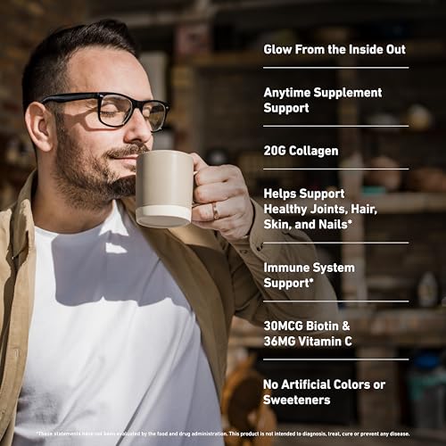 Image of Isopure 20g Grass-Fed Collagen Peptides with Biotin + Vitamin C - Supports Skin, Hair, Nails & Joint Health - Unflavored, Keto Friendly Collagen Powder, 14 Servings