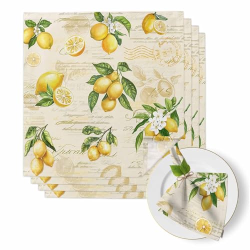 Servilletas de Tela Vintage Limón Set 4 20x20 Pulgadas miniatura 1