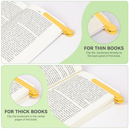 Image of 6 PCS Automatic Bookmark, Smart Bookmarks for Women Men Book Accessories Silicone Book Mark Bible Book Markers Book Marks for Reading Book Lovers Gifts Bookish Gifts Birthday Party Favors for Kids