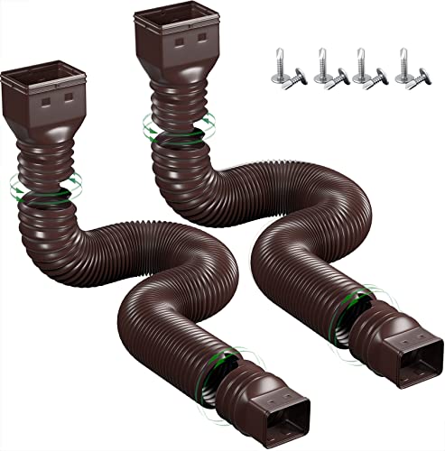 YOTODY 2 Pack Rain Gutter Downspout Extensions Flexible,Universal Drain Downspout Extender Drainage...