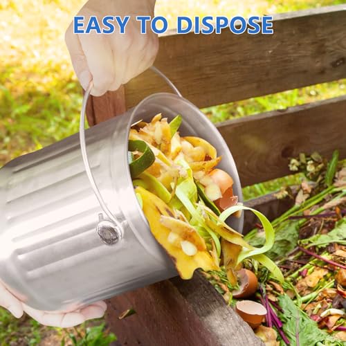 Enloy Compost Bin For Kitchen Countertop, 1.3 Gallon Stainless Steel Indoor Compost Bucket thumb #4